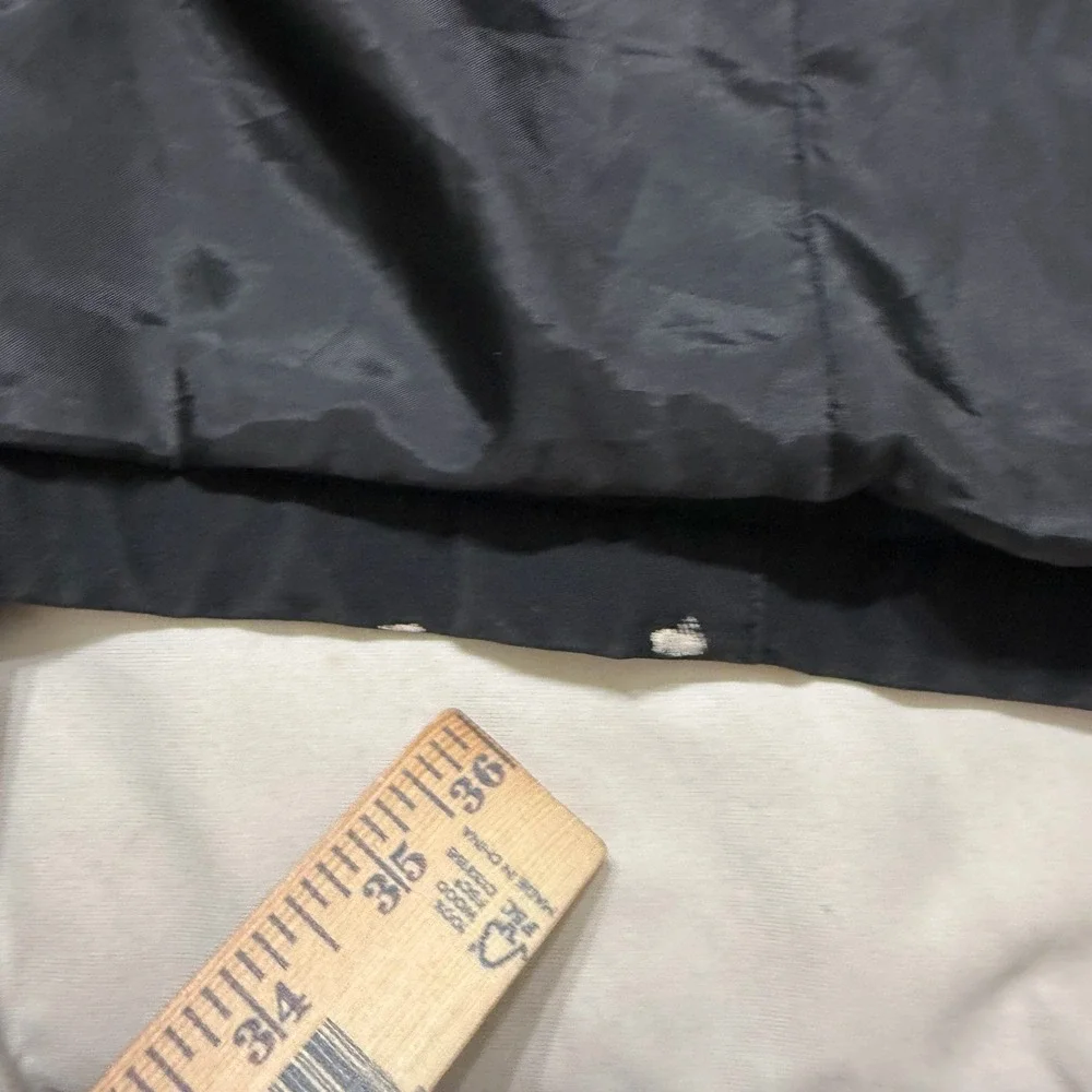 Bill Blass Mens 40L‎ Black Long Car Coat Removable Plaid Liner Overcoat *Flaws*
